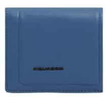 Piquadro Geldbörse Herren im Hochformat mit Münzfach Mann Leder stahlblau