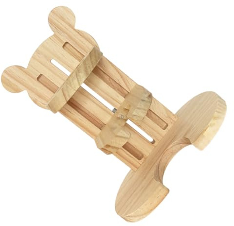 Holz Wasserflaschenhalter, Höhenverstellbarer Tränkeständer 19x16,5x9cm | Stabiler Standfuß, Glatte Oberfläche, Polierte Kanten, Vertikale Ausführung für Käfige und Gehege