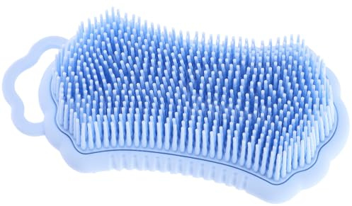 KICHOUSE Silikon Körperbürste mit Doppelseitigem Design zur Reinigung und Kopfhautmassage Waschbürste für Dusche und Bad Blau Sanfte Massage und Gründliche Reinigung