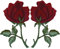 ELLU 1 Paar rote Rosen Aufnäher zum Aufnähen oder Aufbügeln, bestickte Rose, 4,5 cm breit und 7 cm hoch