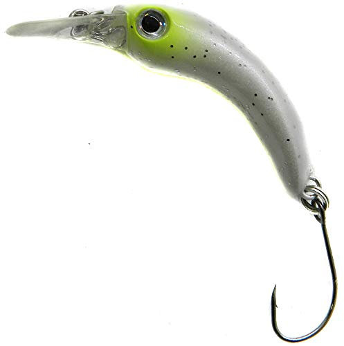 Paladin Micro Curvy Wobbler 4cm - Forellenwobbler, Farbe:weiß-Glitter
