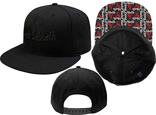 Black Sabbath Herren Logo & Demon Snapback Baseball Cap Verstellbar Schwarz, Schwarz, Einheitsgröße