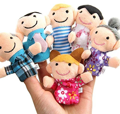 ikonka, Fingerpuppen Familie, 6 Stück, für Kinder, Puppentheater, Familienmitglieder, Spielzeug, Handpuppen, für Mädchen & Jungen, Geschenk