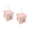 C.X.Y. 50 Scatola Cubo Portaconfetti Orsetto Cuore Cartoncino La Finestra Bomboniera Nascita Battesimo Ideale Regalo (Rosa)