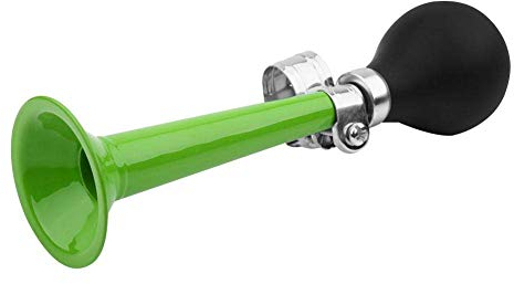 Fahrrad Hupe, 5 Farben 2,2 Zoll tragbare Retro Radfahren Metall Air Horn Gummi Squeeze Birne, ungiftig langlebig mit Einer Metallhalterung für Fahrräder Mountainbikes etc(Grün)
