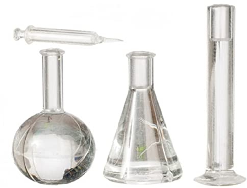 Dolls House Test Tube Beaker Injection Set Chemistry Hospital School Accessory