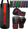 RDX 12 KG Gefüllt Boxsack Kinder mit Boxhandschuhe und Drehwirbel, 60 cm Hängend Box Set Für Boxen Kickboxen MMA Muay Thai Karate, Punchingsäcke für Jungen Mädchen, Maya Hide Leder Kids Punching Bag