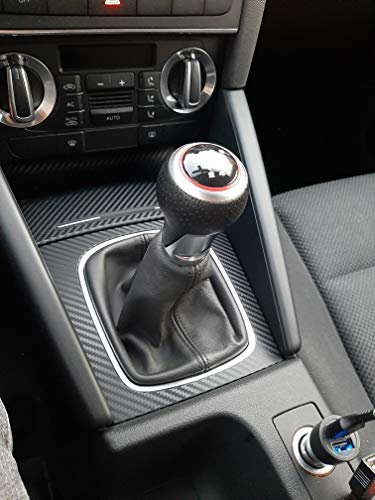 Hacreyatu 5 R velocidades palanca de cambios cubierta de cuero para A-udi A4 B6 A6 C5 para Seat Exeo 2011 (5 R velocidades)