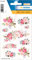 HERMA 15616 Aufkleber Pfingstrosen klein groß, 9 Stück, Blumen Sticker aus Seide Stoff mit rosa pink Rosen Pflanzen Motiv, Kinder Etiketten für Fotoalbum Tagebuch Poesiealbum Scrapbooking Deko Briefe