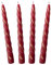 Auswahl Farbe + Menge - gold verzierte Spiralkerze Spitzkerze Stabkerze Renaissancekerze Tafelkerze Leuchterkerze ca. Ø 22 x 220 mm gedreht hier: 4 Kerzen burgund/dunkelrot (matt) / gold