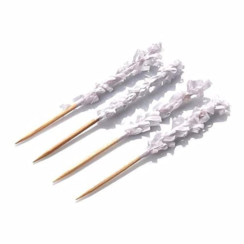 CANAPE KING Frilled Wooden Skewers - 100pcs Eco-Friendly Bamboo Cocktail Food Picks Fruit Cocktail Paddle Sticks (10cm) - for Parties Catering Wedding