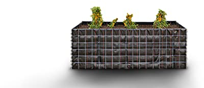 Gabiona - Hochbeet LxHxB: 170 x 60 x 60 cm - Eckiger, verzinkter Drahtkorb inkl. Vlies als Pflanzkübel für den Garten - Einfache Montage