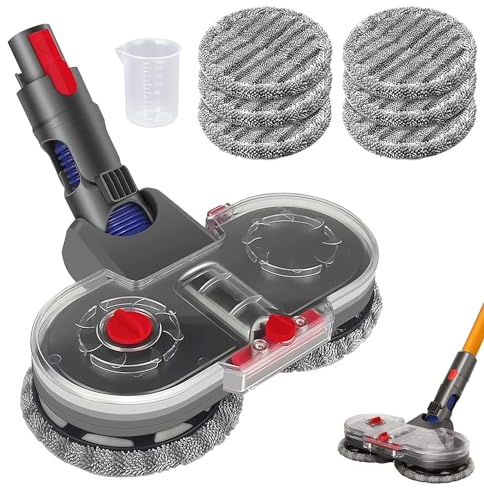 Asdazrxy Elektrischer Wischaufsatz für Dyson V11 V10 V8 V7 V15 Staubsauger, Wischaufsatz für Dyson mit Abnehmbarer Wassertank und 6 Waschbarer Ersatzwischpads