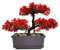 Jiakalamo Künstlicher Bonsai-Baum mit künstlichen Pflanzen, für Wohnzimmer, Innendekoration, japanische Kiefernimitation, Grußgäste, getopft für Heimdekoration, Büro/Fensterbank/Hof (rot)