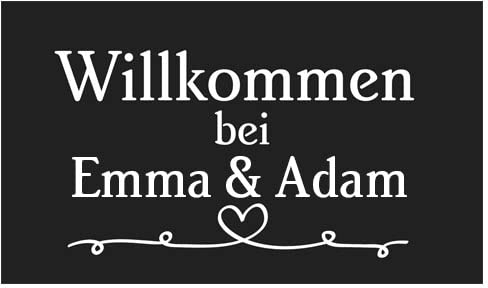 Ferocity PERSONALISIERTE Fußmatte Lustiger Fußabstreifer; Waschbarer Fußabtreter für Innen und Außen vor der Tür, ins Haus, zum Auto Motiv Willkommen Schwarz [140]