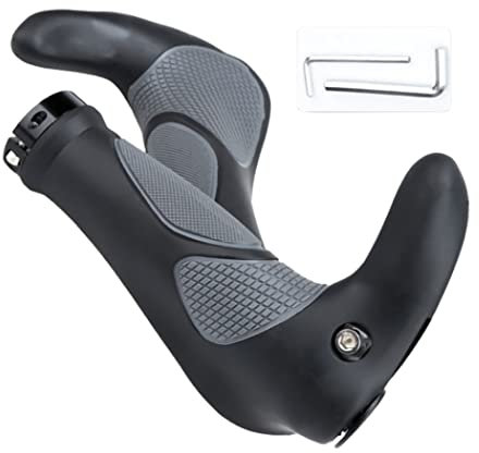 Fahrradlenkergriffe, MTB-Griffe, Fahrradgriffe, Fahrradlenkergriffe, Horngriffe, ergonomischer Komfort-Fahrradgriff, Rutschfester Verschluss auf Gummi-Fahrradgriff für Roller, BMX, Fahrrad, 1 Paar