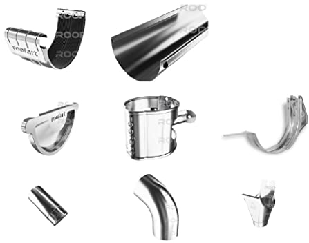 10 m Dachrinnenset verzinkt Größe 6 tlg NG333 mit verstellbaren Stirnbretthaltern