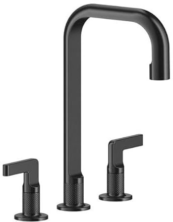 Gessi Inciso- 3-Loch-Waschtischarmatur mit Auslauf H=212 mm x Ausladung 160 mm, ohne Ablaufgarnitur, 58016, Farbe: Schwarz XL