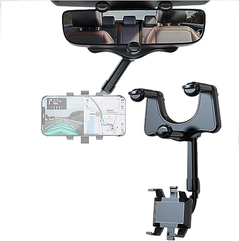 Autotelefonhalterung für den Rückspiegel, Handyhalterung Auto, Drehbarer Und Einziehbarer Handyhalterung Auto, Universale KFZ Smartphone Halter für iPhone 7-14 Pro Max, Samsung, Huawei, Xiaomi, LG usw
