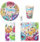Ameisenkeks® Set de cumpleaños Funny Monsters para fiestas, platos, vasos, servilletas, mantel, 31 piezas