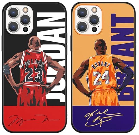 nurkorki [2 Stück Handyhülle für iPhone 15 Hülle 6,1,Basketball Player Star 23 24 Muster Weich Premium TPU Silikon Case Stoßfest Cover Schutzhülle Design Cool für Junge Mann Fan Freund Geschenk