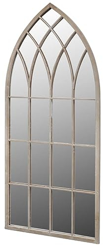 GuyAna Rustikaler Gartenspiegel Bogen 50×115 cm für Indoor und Outdoor Fensterspiegel Deko Fensterrahmen Spiegel Bogen
