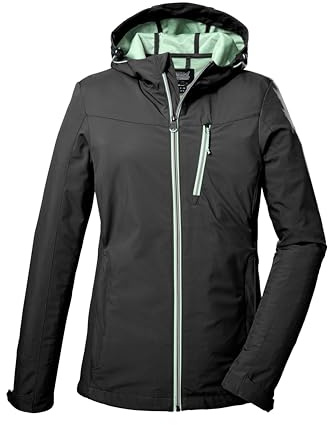 killtec Damen Softshelljacke/Outdoorjacke mit Kapuze KOS 89 WMN SFTSHLL JCKT, schwarz, 36, 39138-000