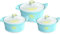Sterling Ventures Casserole Serving Dishes with Lids 3pc Non-Stick Pot Hot Set Professional Insulated Serving Dishes Stainless Steel Inner Keep Food Warm (Blue Roman 3Pc Set:1.6L/2.4L/3L)