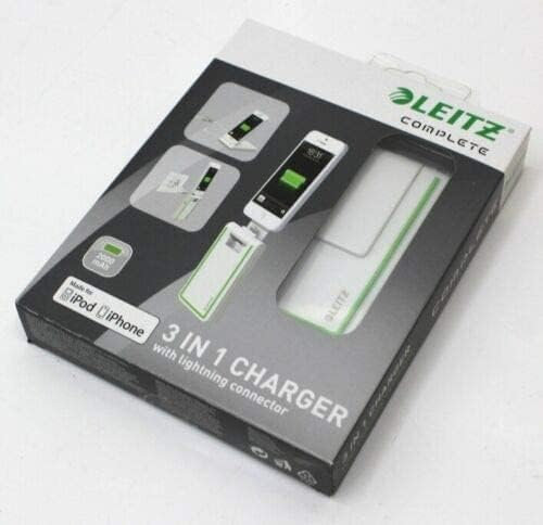 Leitz 2000mAh Pocket Power Bank with Lightning Connector | MFi Certified Portable Charger | Compatible with iPhone 14/14 Pro / 14 Plus / 14 Pro Max, iPhone 13, 12, 11, X, 10, 9, 8 7 & 6 Series