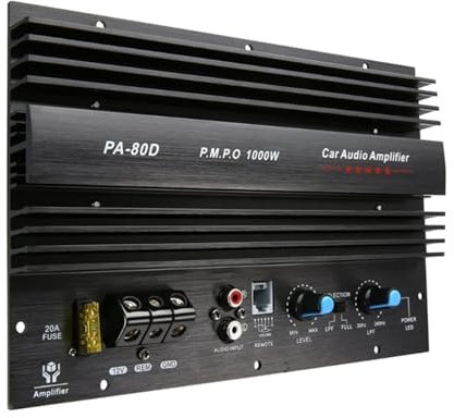 VCHICS Audio-Verstärker-Empfänger, 1000W 12V Niedrige Frequenzen for Autoverstärker Bass Subwoofer Booster Auto Mono Leistungsverstärkerplatine Erleben Sie tiefe Bässe AOS Einfach zu verwenden