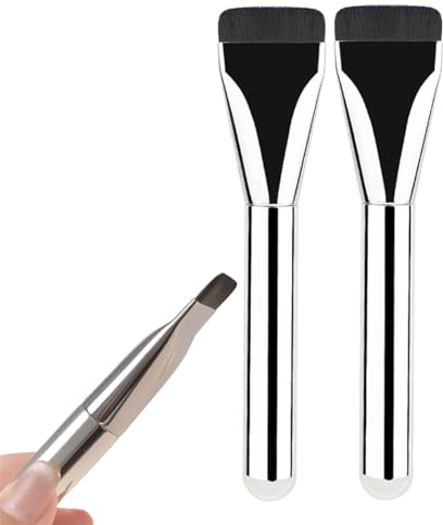 2Pcs Flacher Make Up Pinsel,Spachtel Pinsel Make Up,Ultra Thin Foundation Brush,Flacher Make Up Pinsel Foundation,Spachtelpinsel Make Up