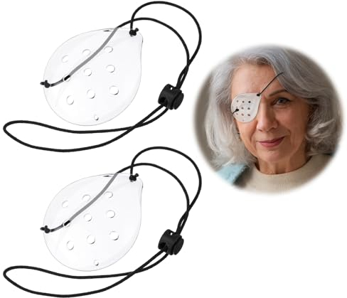 Lot De 2 Cache-Yeux Transparents Pour Adultes Et Enfants Réglables Confortables Après Cache-Œil Respirants pour Gauche Ou Droite