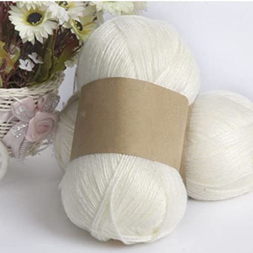 Garn, Garn zum Häkeln, 100 g/Knäuel, 325 m, Strickgarn aus Seide und Baumwolle, for Häkeln, Handarbeiten, dicker Wollfaden, Garn for Handstricken von Schals und Pullovern(1)