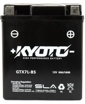 Batterie KYOTO GTX7L-BS YTX7L-BS SLA préchargée compatible avec Piaggio MEDLEY 125 150 ZIP 50 4T EURO 4