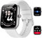 Montre Connectée Homme pour Samsung,iPhone,Android,1.91 Montre Connectée Femme avec Appel Bluetooth,Voix de l'IA,Alexa intégrée,Smartwatch Moniteur de SpO2,Sommeil,Podometre,Calories,IP68-Blanc