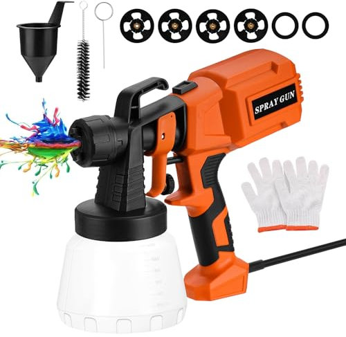 Aytop spruzzatore di vernice, pistola a spruzzo elettrica con 4 ugelli 3 modelli 550W spruzzatore di vernice recinzione con valvola regolabile 1200ML contenitore staccabile vernice spruzzatore
