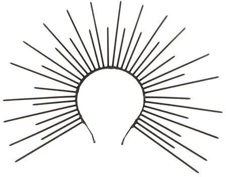 harayaa Halloween-Haarreif mit Heiligenschein und Sonne, Haarreif, Dekoration für Neuartiges Haarband, Haarband für Kostümspiele, Spiele, Geburtstage, Schwarz