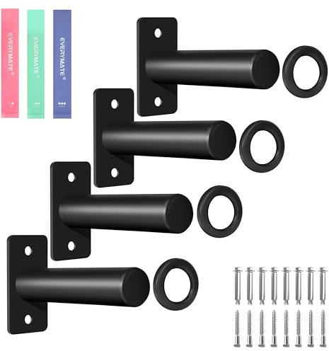 EVERYMATE Weight Plate Holder: Wall Mounted Weight Rack Storage for Olympic Weight Plate,Home Gym Organizer（Upgrade Length and Thick Steel）