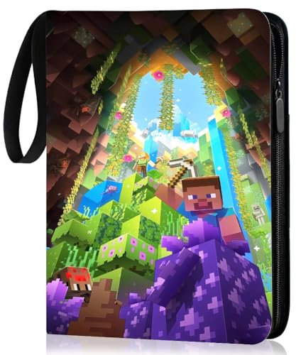IFHDO 4 Album Heft Ordner Buch Taschen,Ordner für Mine-Craft Karten mit 400 Taschen Sammelkartenbinder,Taschen Kartenhalter Album,Kompatibel mit diversen ideal zum Aufbewahren von Heften für Karten