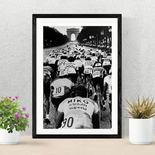WSJIJY Leinwanddruck Tour De France Fotografie, Radsport, Rennrad, Kunst, Poster, Leinwandbild, Wanddruck, Bild, Ideal Für Wohnzimmer, Heimdekoration, Geschenk, 45 X 60 cm, Ohne Rahmen
