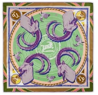 CODELLO Exklusives Sternzeichen-Tuch aus reiner Seide (Steinbock, blau)