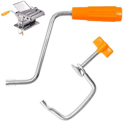 Pasta macchina maniglia supporto per tagliatelle casa strumento strumento parti manico di ricambio per macchina per la pasta clip manuale (arancione+clip fissa))