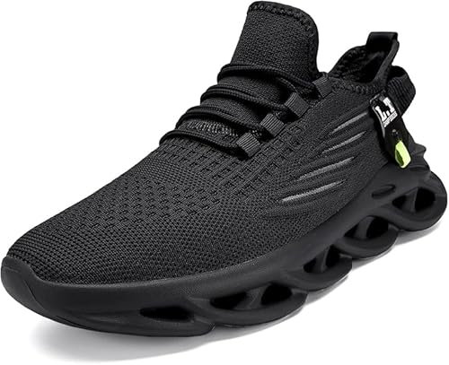 VGPSFN Herren Straßenlaufschuhe Leichtgewichts Schuhe Sportschuhe Sneaker Freizeitschuhe Laufschuhe Turnschuhe rutschfeste Tennis Fitness Jogging Walkingschuhe Schuhe schwarz 9