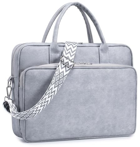 SUCIKORIO Laptoptasche Damen Leder 15,6 Zoll, Wasserdicht Arbeitstasche Damen Elegant Lehrertasche Groß Laptop Aktentaschen Leder Mit Vielen Fächern Briefcases für Arbeit, Schul, Büro, Lehrer