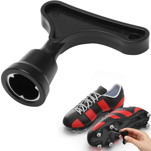 MAIXIANGGUOJI Fußballschuh-Bolzenschlüssel, Spikes-Schraubenschlüssel für Fußballschuhe, Rugby-Bolzenschlüssel, Stahl-Ersatzwerkzeug für Fußball und Rugby (schwarz)