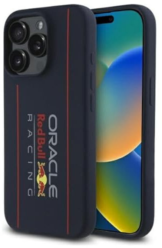 CG MOBILE Red Bull RBHMP15X24SIOLRV Hülle für iPhone 15 Pro Max 6.7 Zoll Marineblau Lizenziert Silicone Vertical Logo kompatibel mit MagSafe