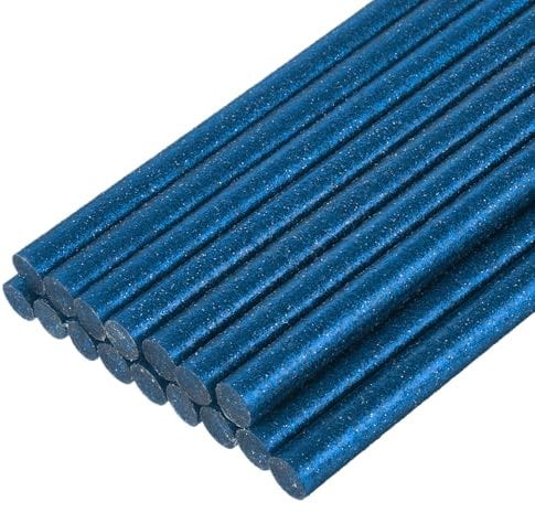 sourcing map 16pcs Full Size Hot Glue Gun Sticks 11mm x 200mm Large Glue Sticks for Glue Gun, Glitter Bright Blue