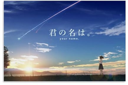ZCHLATGDE Anime Película Your Name Kimi No Na Wa Póster Pintura Decorativa Lienzo Arte de Pared Sala de Estar Póster Dormitorio Pintura, Arte de Pared Impresión de Imagen Moderna Decoración de