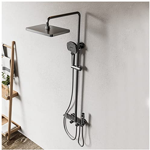 Sistema de ducha, sistema de ducha termostático, juegos completos de grifería de ducha de pared, juego de grifería de ducha de bañera, rociador de inodoro, cabezal de ducha tipo lluvia y roc