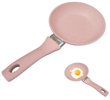Zeauuiv Padella piccola, padelle antiaderenti rosse per uova, mini padella da 12 cm per un uovo, pentole senza PFOA, padella per frittata, padelle portatili per fornelli a gas, perfette per un uovo